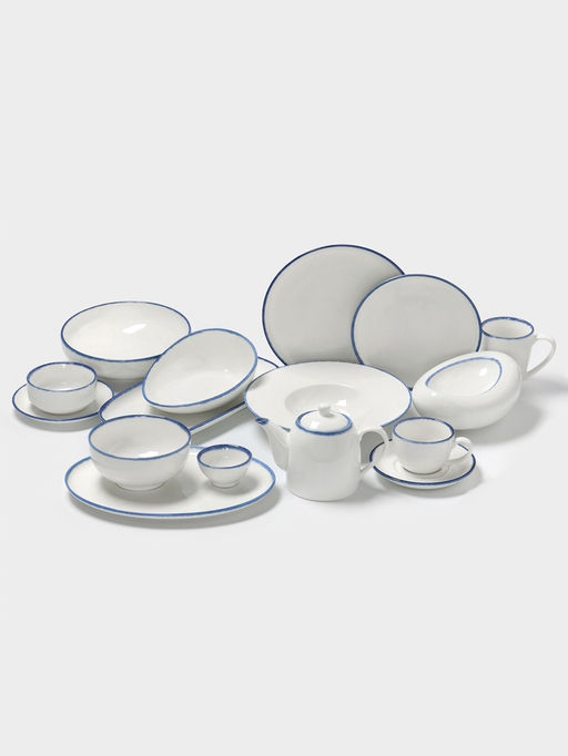 Бульонница с блюдцем Magistro Blue Lagoon, 300 мл, фарфор, белая  фото 6