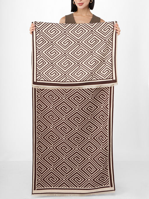 в составе ШЕРСТЬ и КАШЕМИР Большой, мягкий, теплый однотонный двусторонний палантин. - Tantino фото 2