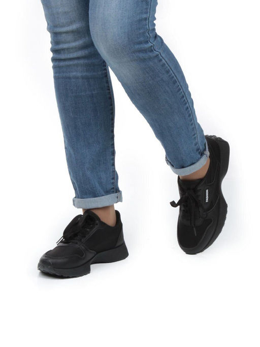 05-A2180-1 BLACK Кроссовки женские (искусственные материалы) - No name фото 4