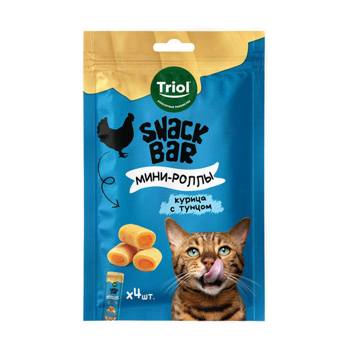Лакомство для кошек "Мини-роллы с начинкой из курицы с тунцом", 40г, серия SNACK BAR, Triol 20171049