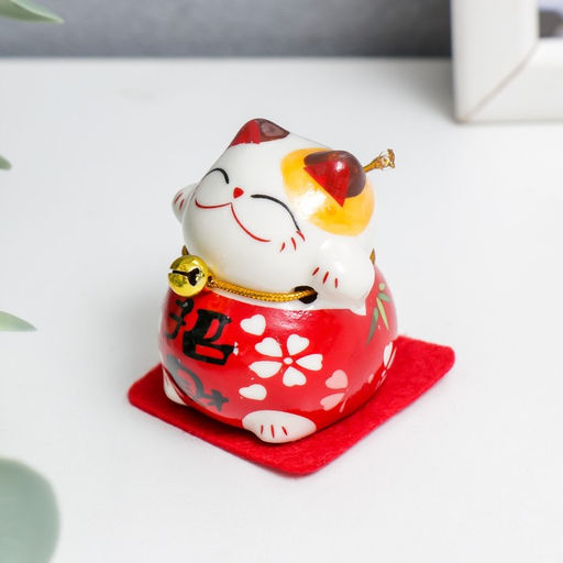 Сувенир керамика Манэки-нэко в костюмчике 4,5х3,6х4,6 см набор 5 шт - Simaland фото 5