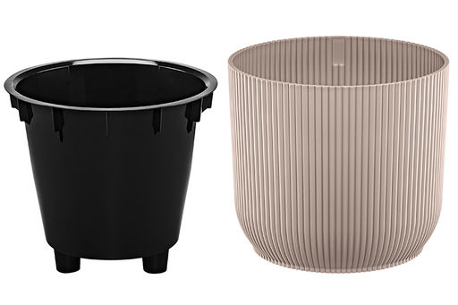 Кашпо 8,5 л 26*26*23 см Линея темно-бежевый (модель 659) - Elan gallery фото 4