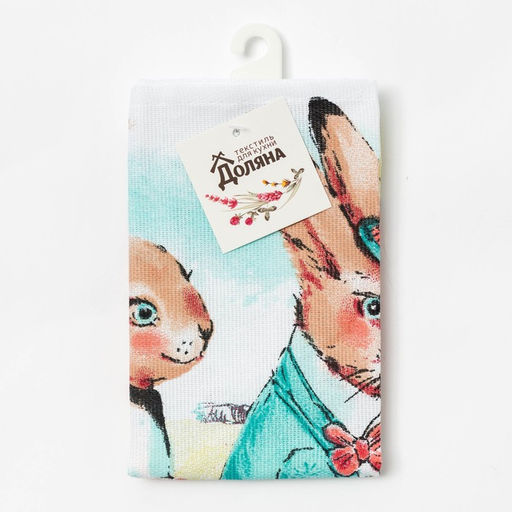 Цена за 5 шт. Полотенце Кухонный Доляна Со светлой пасхой! 35х60 см, 100% хлопок, 160г/м2  фото 5