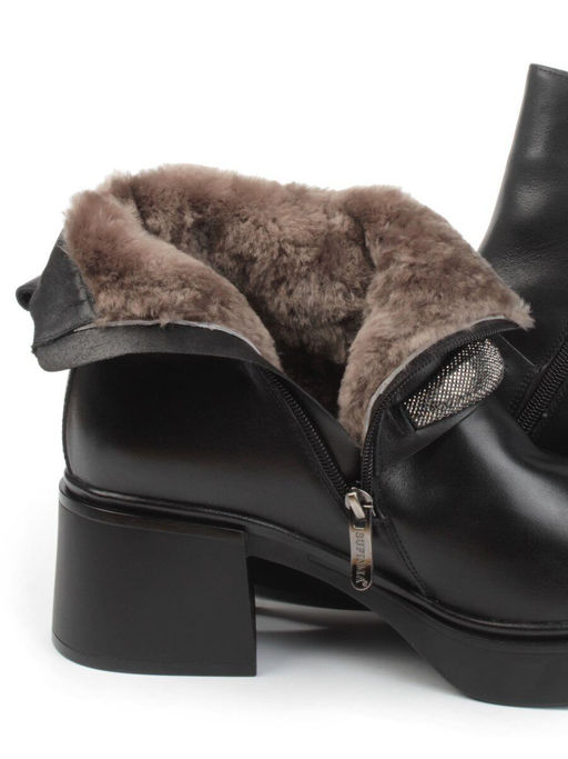 04-M904 987-31M-1 BLACK Ботинки зимние женские (натуральная кожа, натуральный мех) - Фабричный китай фото 4