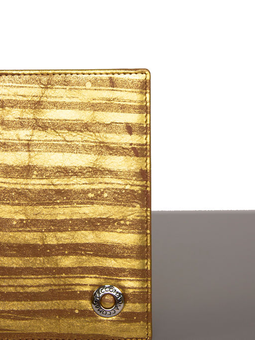LACCOMA обложка для паспорта LA-3777-коричневый-золото натуральная кожа  фото 3