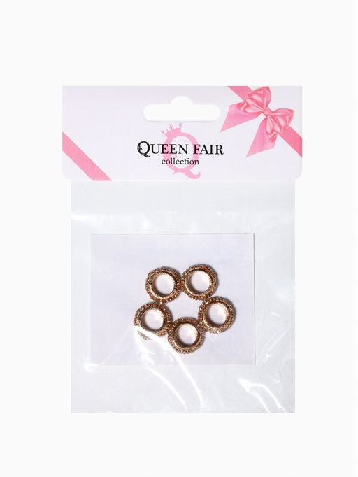 Цена за 5 шт. Шарм разделитель для бусин «Кольцо», белый в золоте