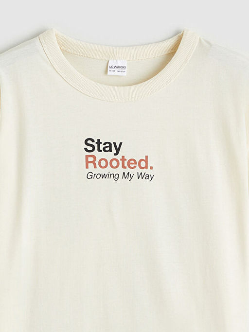 Bisiklet Yaka Bask?l? Erkek ?ocuk Ti??rt