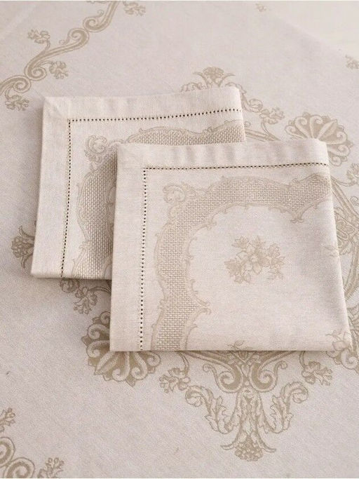 Комплект салфеток Татьяна-беж. 6 шт. 45*45 см. п/лен - Лен поволжья фото 2