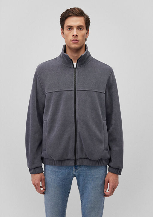 Dik Yaka Lacivert Ceket - Mavi фото 4