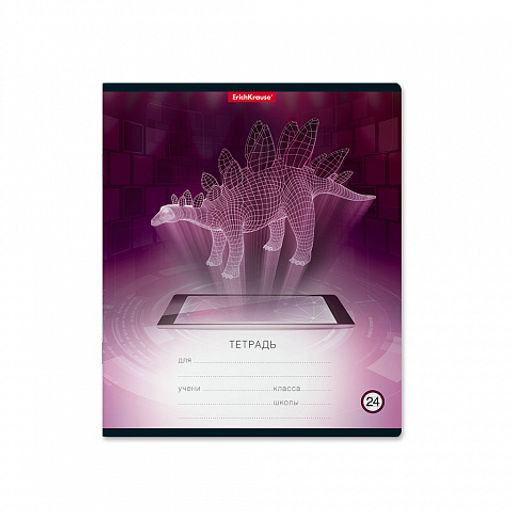 Цена за 160 шт. Тетрадь школьная ученическая ErichKrause Digital Dino, 24 листа, клетка (в плёнке по 10 шт.) фото 7