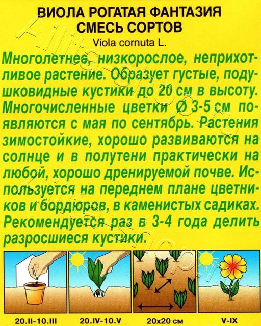 Виола Фантазия, смесь сортов 20шт. (Аэлита)