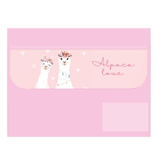 Папка для труда раскладная, на липучке (ПТР-10) "Alpaca Love" А4, цветная