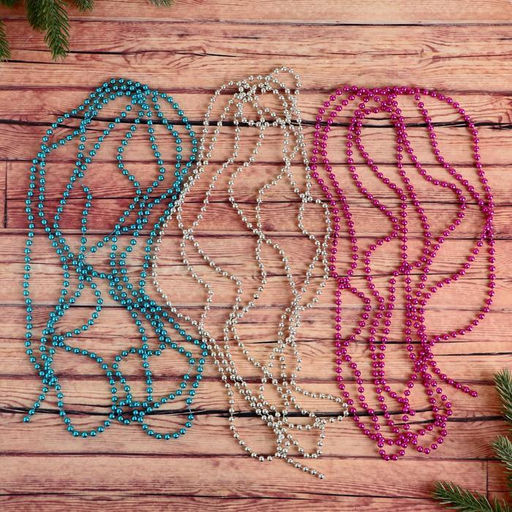 Цена за 2 шт. Бусы на ёлку Разноцветные шарики, длина 2.7 м, d=5 мм, МИКС