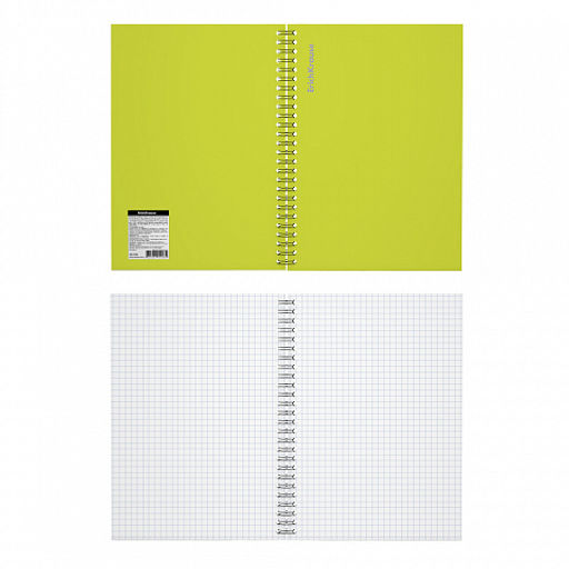 Цена за 12 шт. Тетрадь общая ученическая на спирали ErichKrause Neon, А4, 120 листов, клетка, ламинация глянцевая, структурное тиснение лён  фото 7