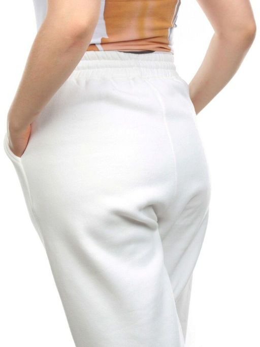 M053 WHITE Брюки спортивные женские на флисе (100% хлопок) 7986 - Fashion фото 6