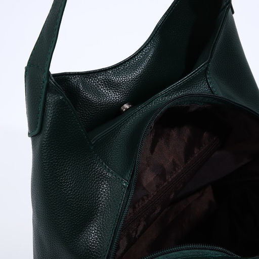 Сумка-мешок на молнии, цвет зелёный - Simaland фото 5