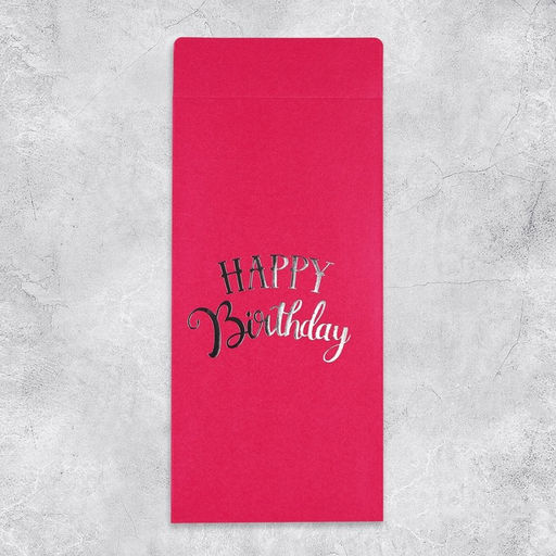 Цена за 5 шт. Подарочный конверт, «Happy Birthday», тиснение, дизайнерская бумага, 11 × 22 см