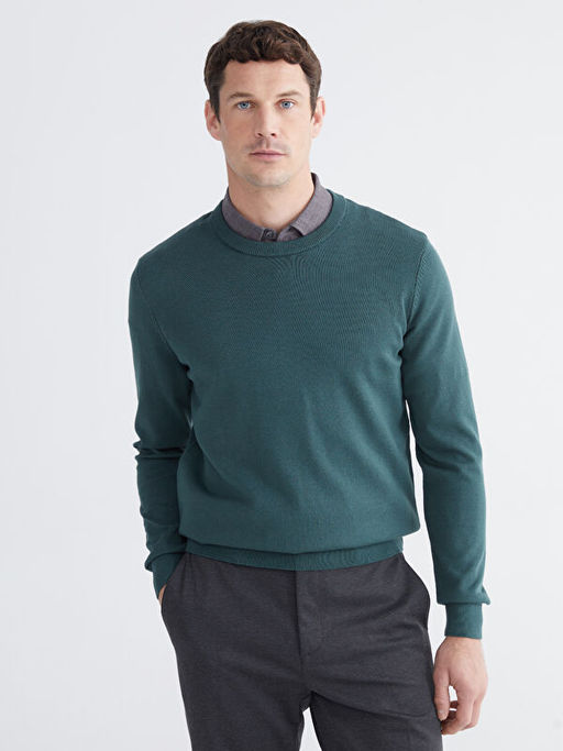 Bisiklet Yaka Erkek Triko Kazak