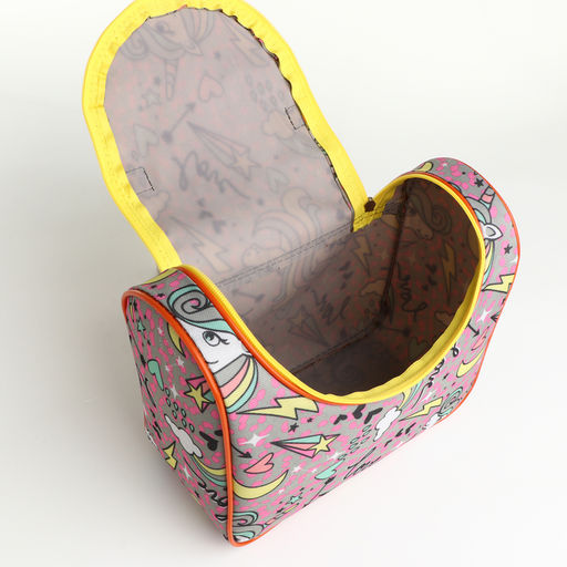 Косметичка на молнии, с ручкой, цвет розовый