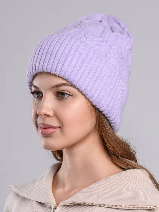 Теплая зимняя шапка бини из нежнейшей ангоры - Pretty mania фото 11