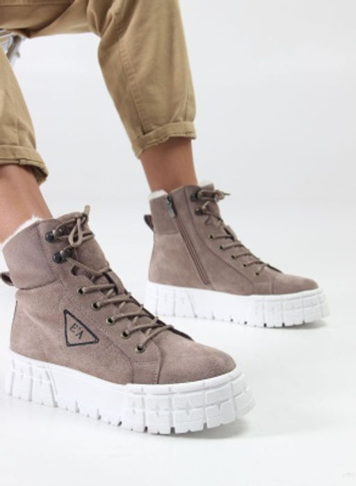 Ботинки 216.212131w. капучино замша / Шерсть