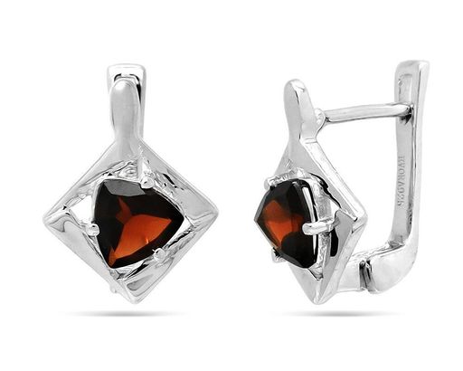 Серьги из серебра гранат, Барокко