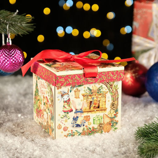 Цена за 5 шт. Коробка подарочная складная Хэппи Тайм 12,5 х 12,5 х 12 см - Simaland фото 2