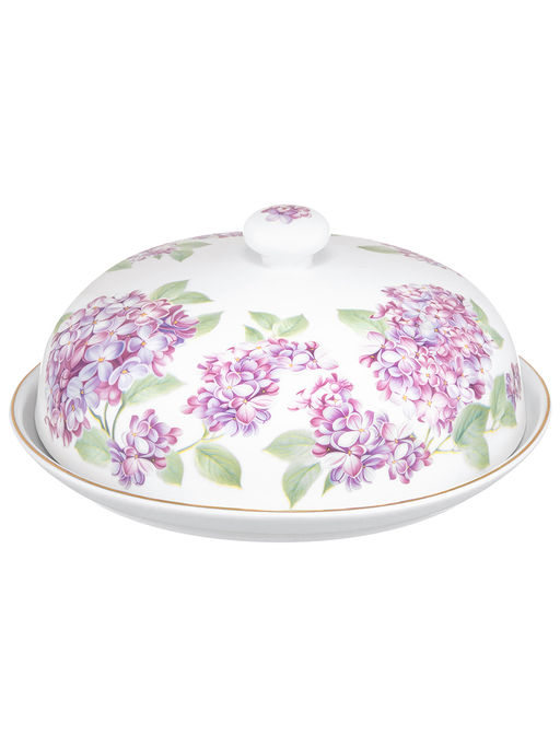Блинница 23*23*9,5 см "Сирень" фарфор NEW BONE CHINA