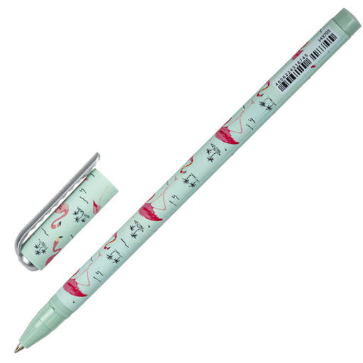 Цена за 2шт. Ручка шариковая BRAUBERG SOFT TOUCH STICK "FLAMINGO", СИНЯЯ, мягкое покрытие, узел 0,7 мм, 143705