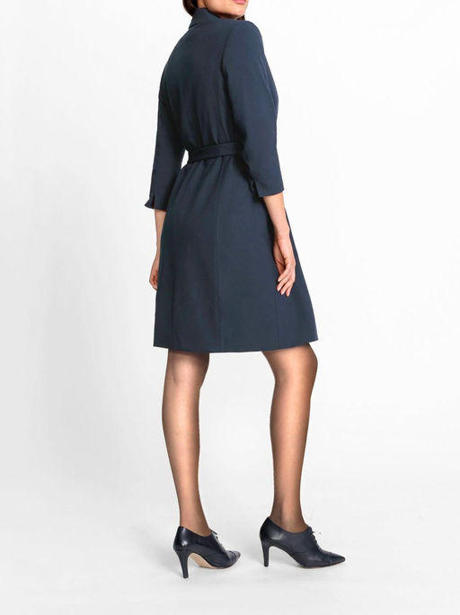 Двубортное платье с поясом, синее - Heine фото 10