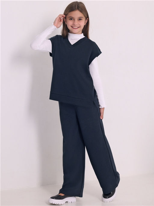 Комплект Апрель жилет и брюки жаккард черный  фото 3