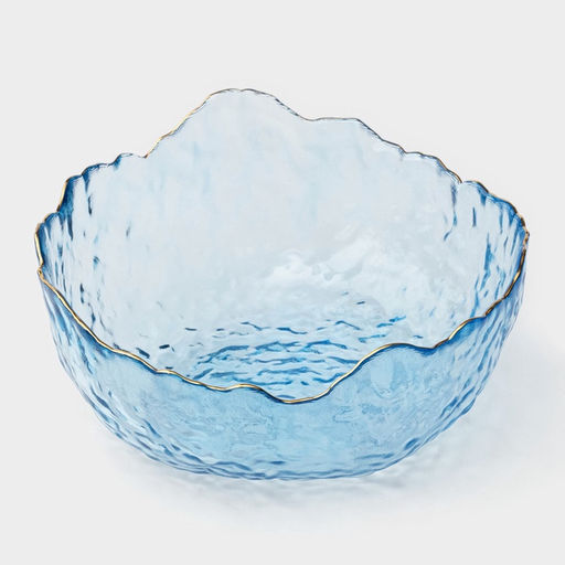 Салатник «Вулкан», 1 л, 19×9.5 см, стекло, голубой