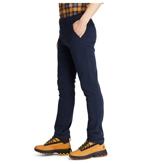 Брюки Timberland Chino Pant Slim Satin Sargent Ultrastretch Lake темно-синие  фото 3