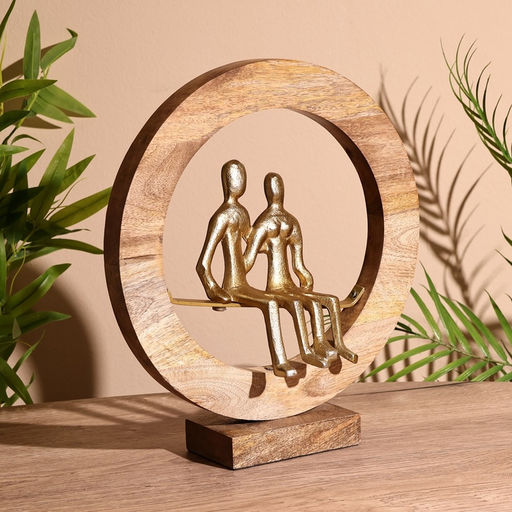 Сувенир интерьерный в деревянном кольце «Пара», 30×8×33 см