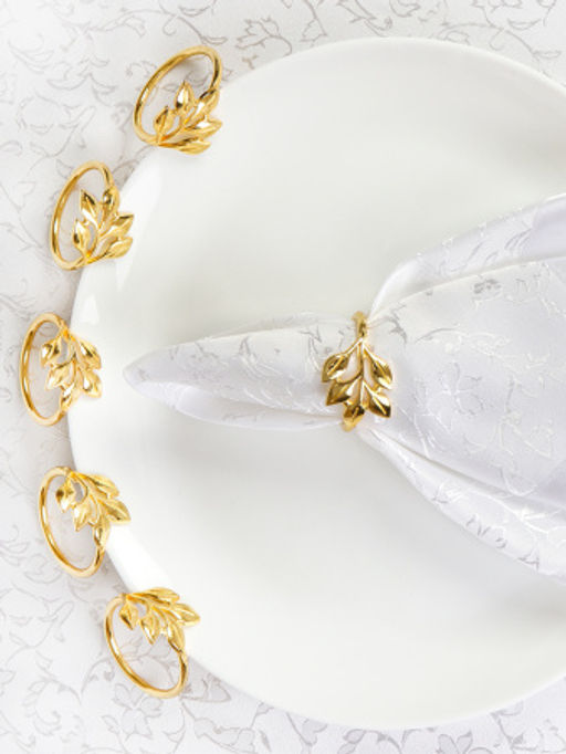 Кольца для салфеток 6 штук Веточка Золото / JG05 /уп 200/ - Галеонтрейд фото 2