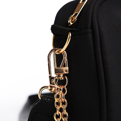 Сумка молодёжная текстильная NK классика, 19*14*6 см, черный цвет - Nazamok фото 4