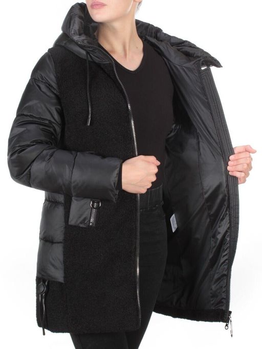 D6816 BLACK Куртка зимняя женская KARERSITER (200 гр. холлофайбера) - Fashion фото 8