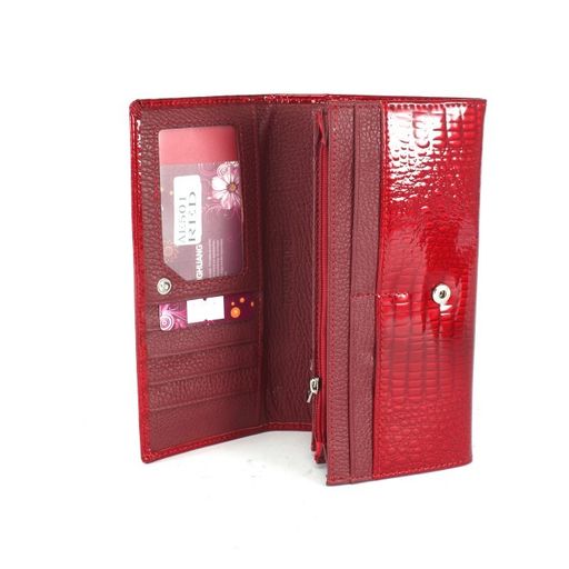Кошелек женский натуральная кожа Henghuang-AE 501, 7отд, 10карм, красный SALE 245370