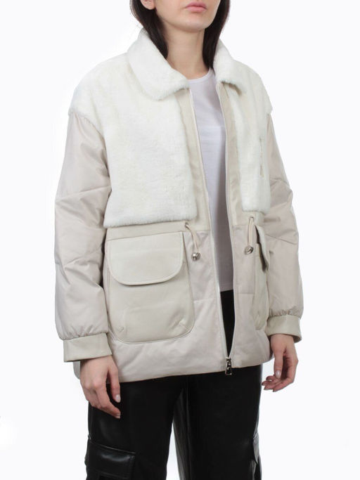 H24-223 LT. BEIGE Куртка демисезонная женская (100 гр. холлофайбер) - Fashion фото 6