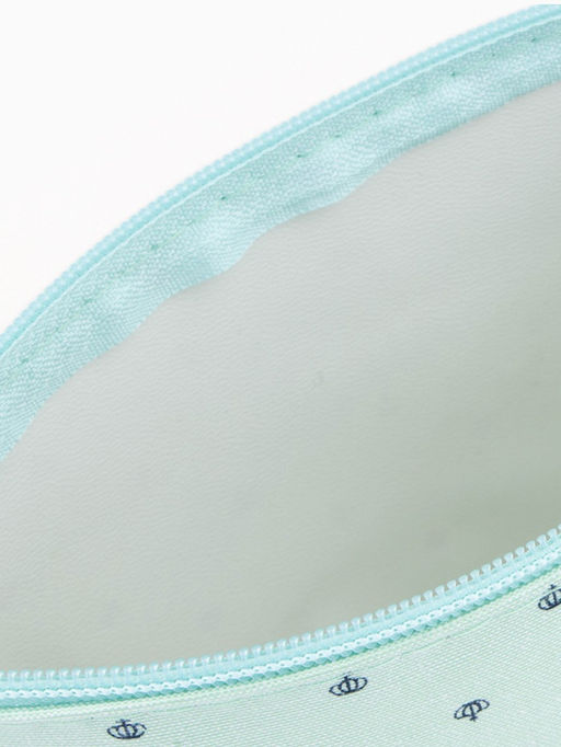 Косметичка простая на молнии, средний размер, с паттерном, зелёная