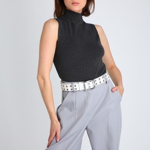 Ремень женский, ширина 4 см, люверсы, винт, пряжка металл, цвет белый - Simaland фото 3