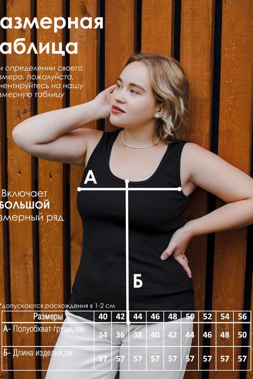 Майка базовая в рубчик черная