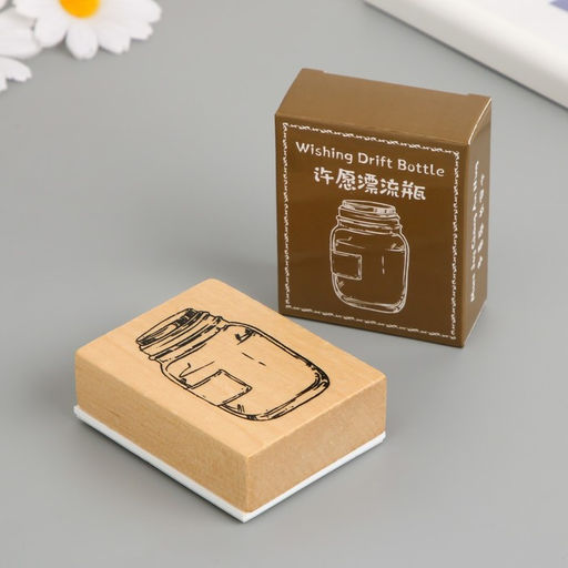 Печать дерево, резина «Банка с пробкой», 7×5.5 см