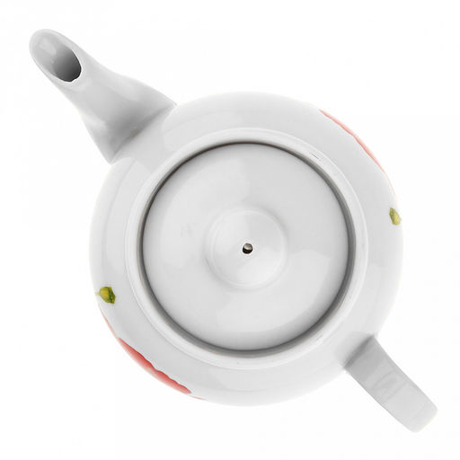 Чайник заварочный фарфоровый "Алый мак" 0,35л, д9см, h9см, форма "Янтарь" (Россия)