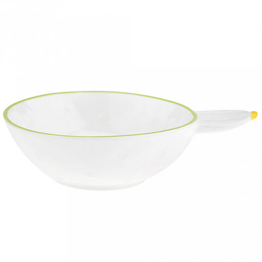 Мексика Блюдце-розетка для варенья фарфоровое 13х9,7см h3,5см, с ручкой, рельефный декор, цвета в ассортименте: белый, салатовый (Китай) - Домашняя мода фото 4