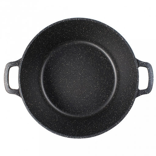 Кастрюля с антипригарным покрытием 5л, д26см "Гранит", h13см, s0,4см, литые ручки, стеклянная крышка с пароотводом, подарочная упаковка (Россия)