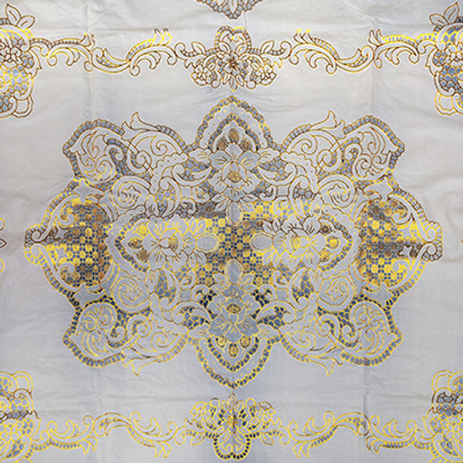Фламандское кружево Скатерть рулонная, ажурная 137х183см, ПВХ, матовая, на пленке, бежевый фон, с золотом, 10 штук в рулоне (Китай) Цена указана за 1 штуку. - Домашняя мода фото 2