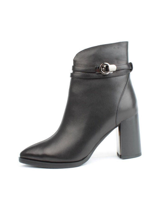 04-M3-L835 BLACK Ботильоны зимние женские (натуральная кожа, натуральный мех)