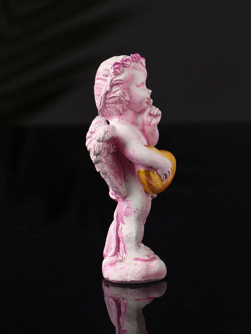 Фигурка гипс Ангел с сердцем, 8.5?3.5 см, розовый