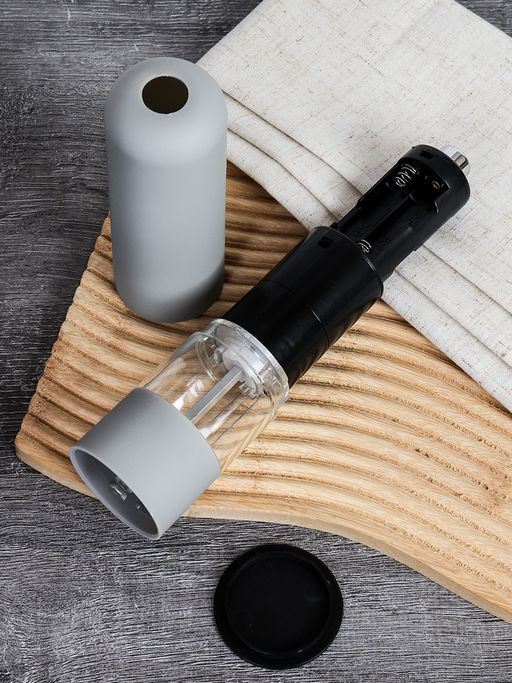 Мельница для специй и соли 22 см электрическая Soft Touch с подстветкой / BS-35953 /уп 50/ серая